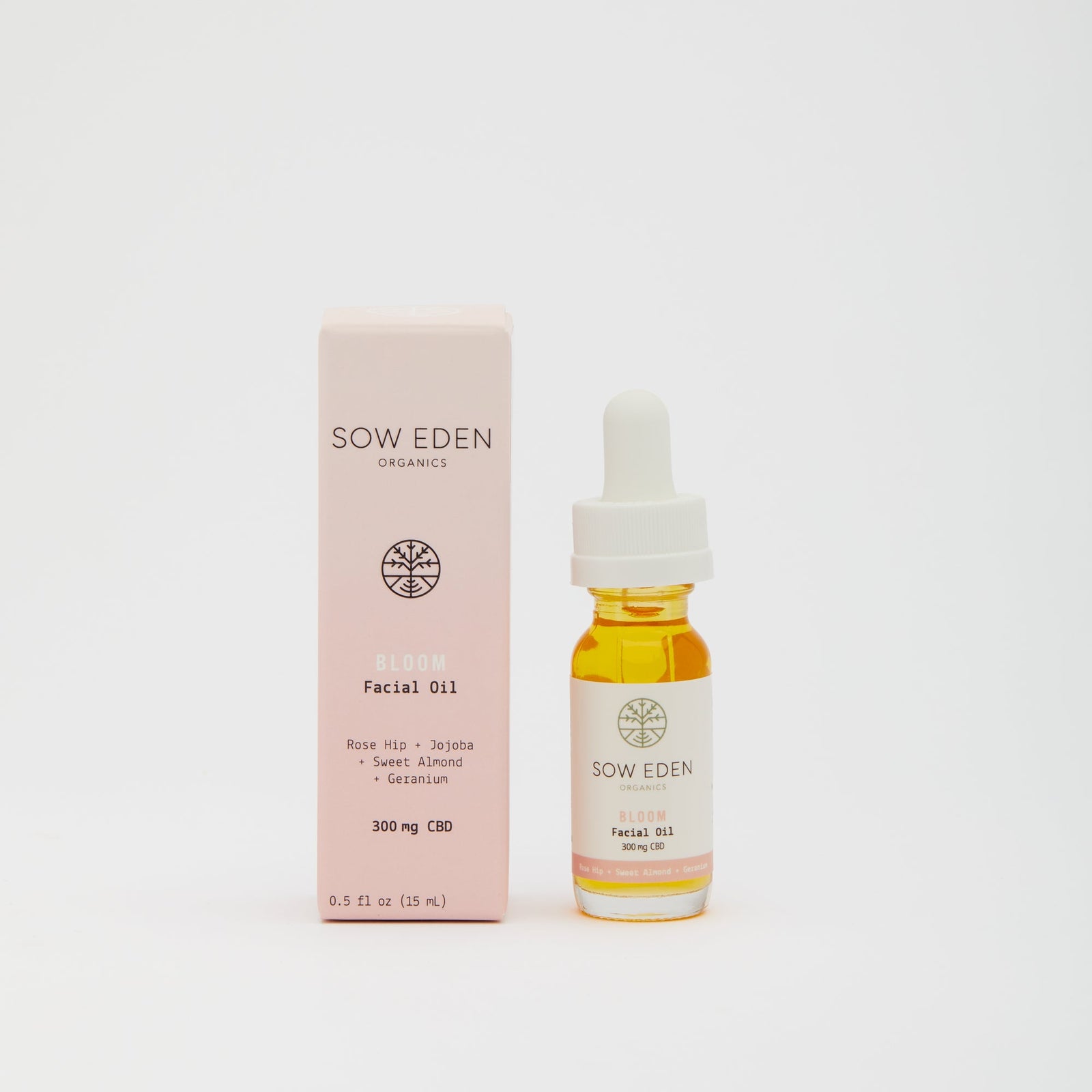 Bloom CBD facial oil with jojoba and rosehip for acne-prone skin
