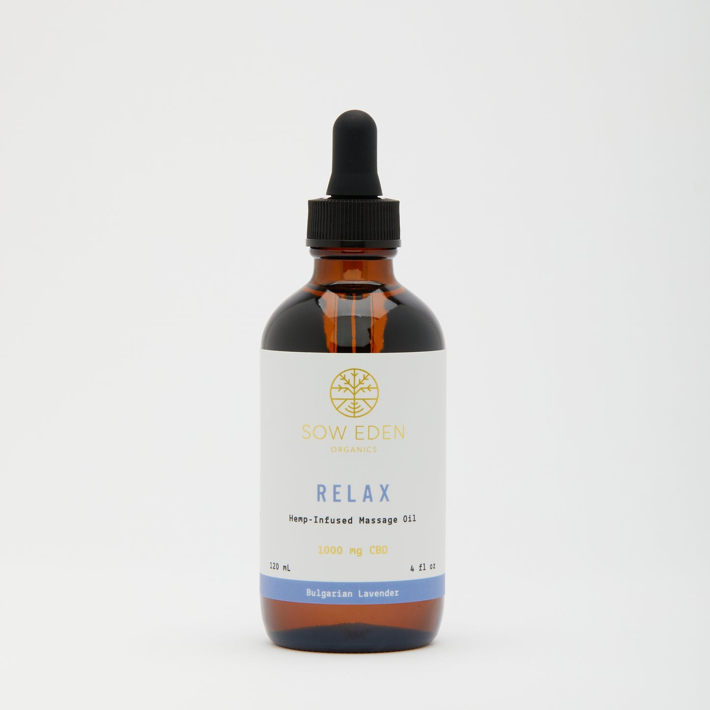 Organic Vegan CBD Relax Massage & Body Oil by Sow Eden