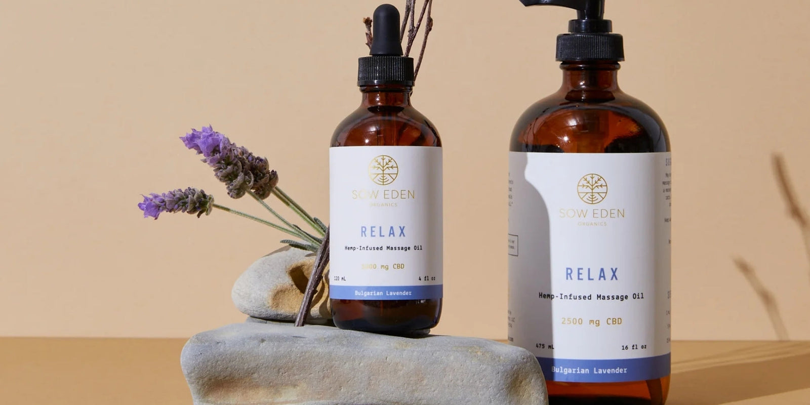 Sow Eden CBD intimacy wellness with botanical oils supporting relaxation, circulation, and emotional connection