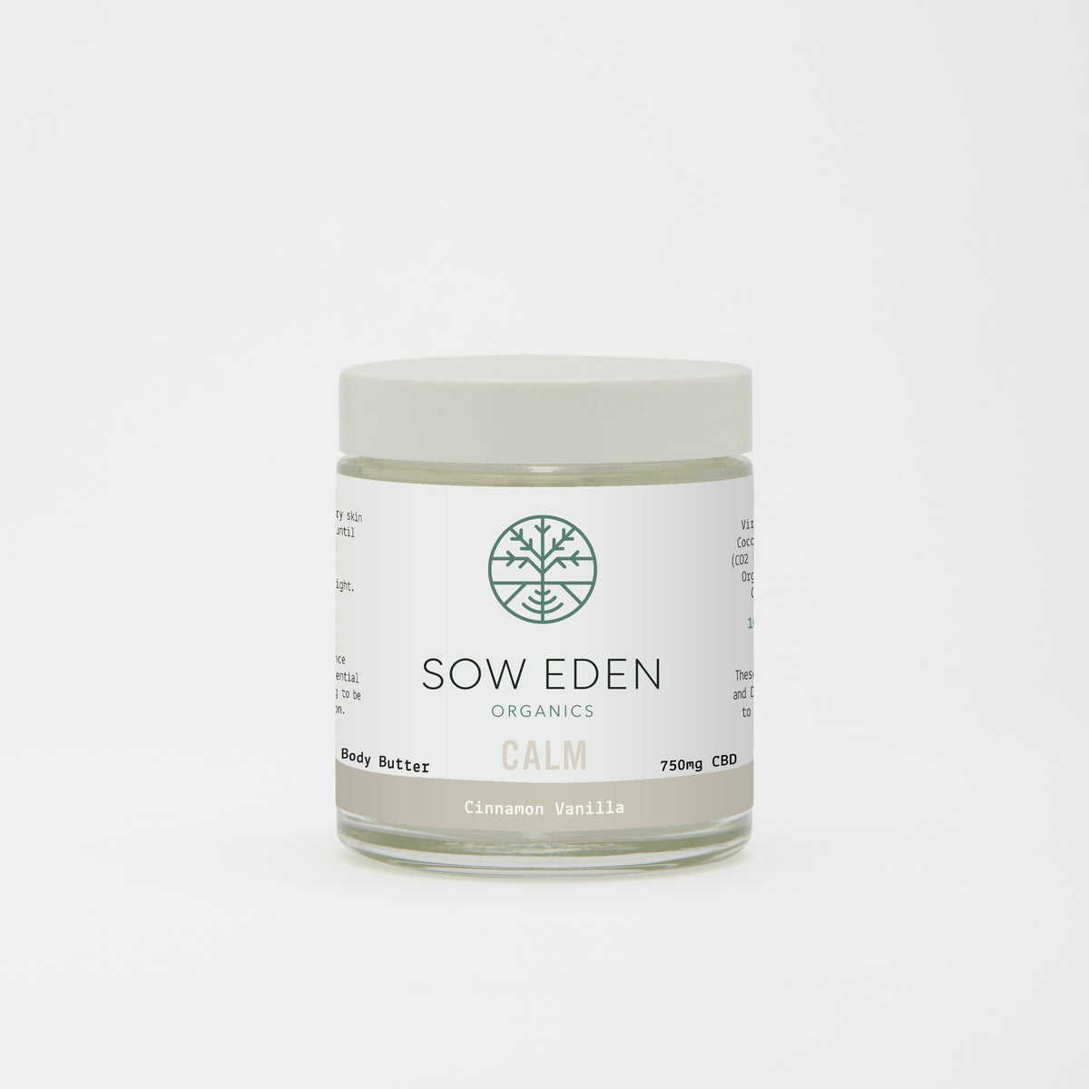 Organic Vegan CBD Calm Body Butter | Cinnamon Vanilla by Sow Eden
