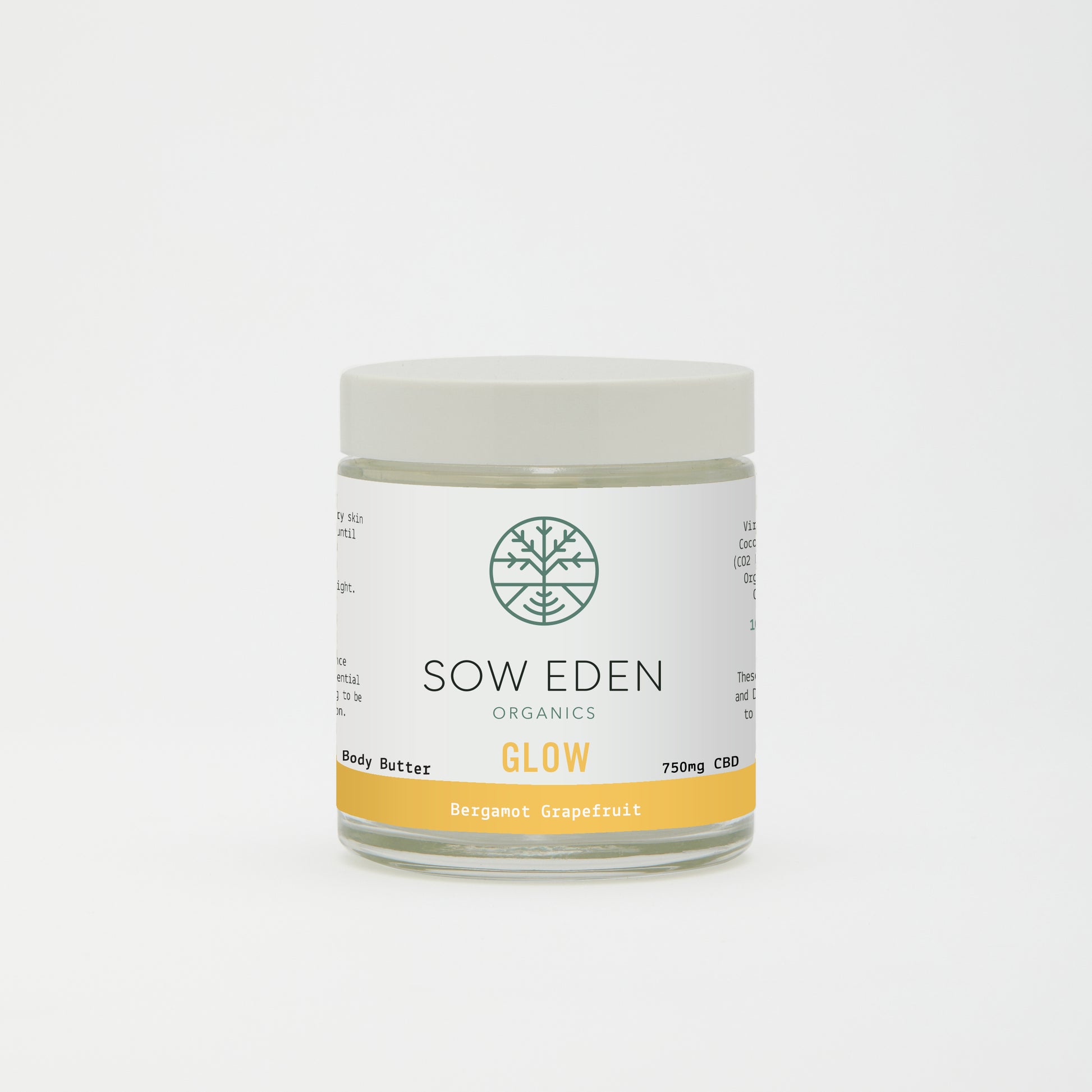 Organic Vegan CBD Glow Body Butter | Bergamot Grapefruit by Sow Eden