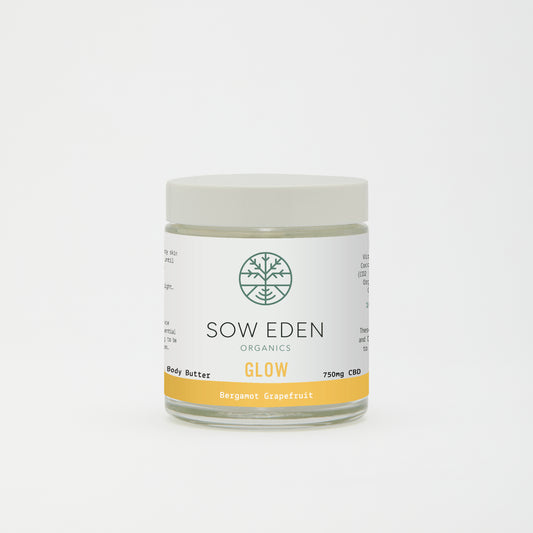 Organic Vegan CBD Glow Body Butter | Bergamot Grapefruit by Sow Eden