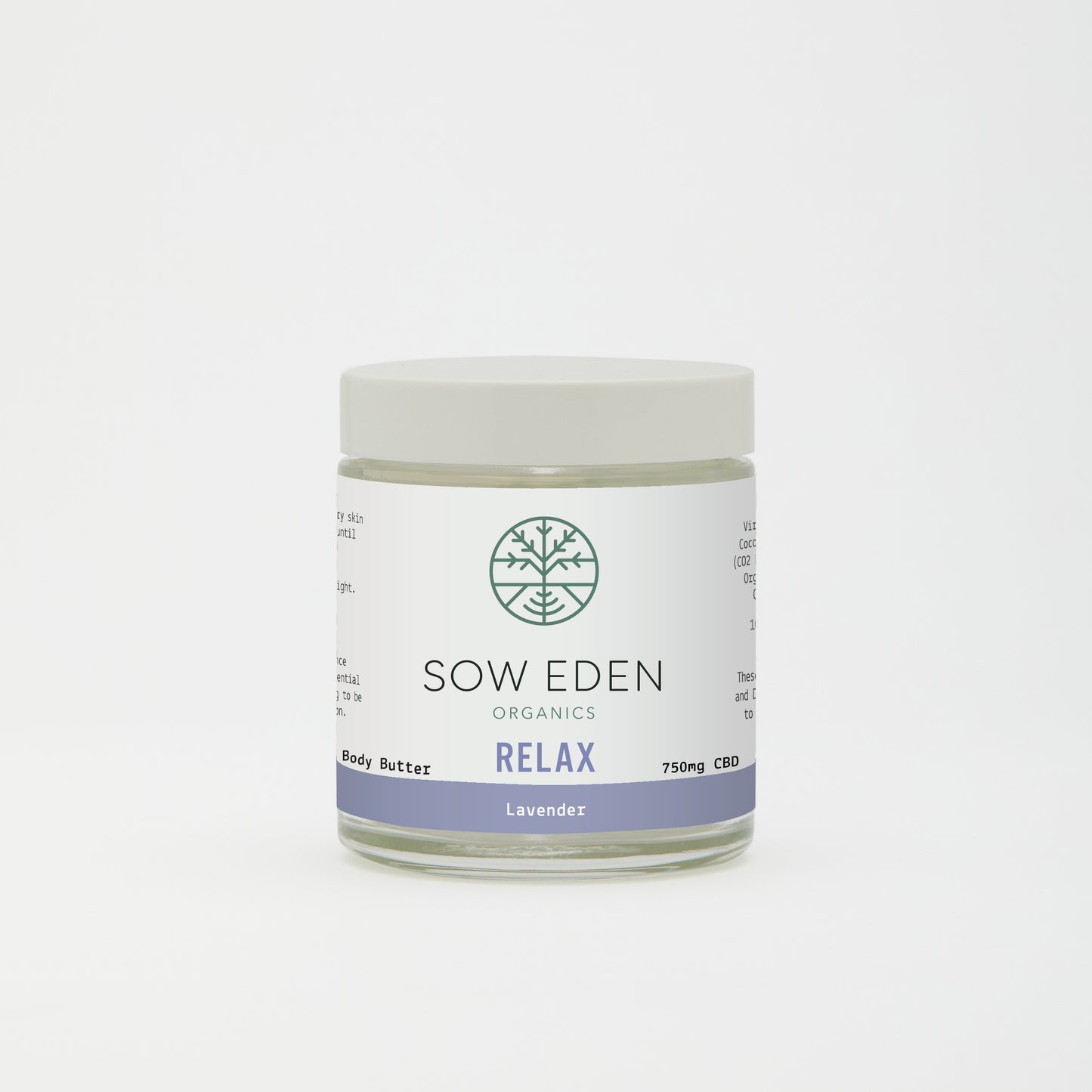 Organic Vegan CBD Relax Body Butter | Lavender by Sow Eden