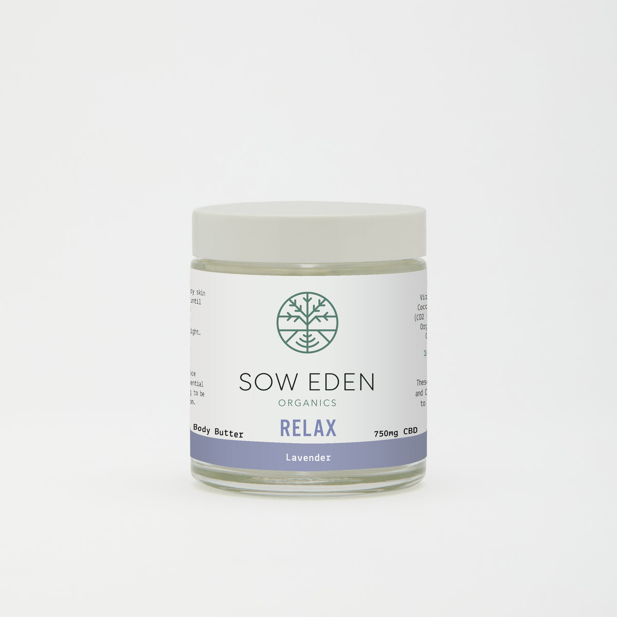 Organic Vegan CBD Relax Body Butter | Lavender by Sow Eden