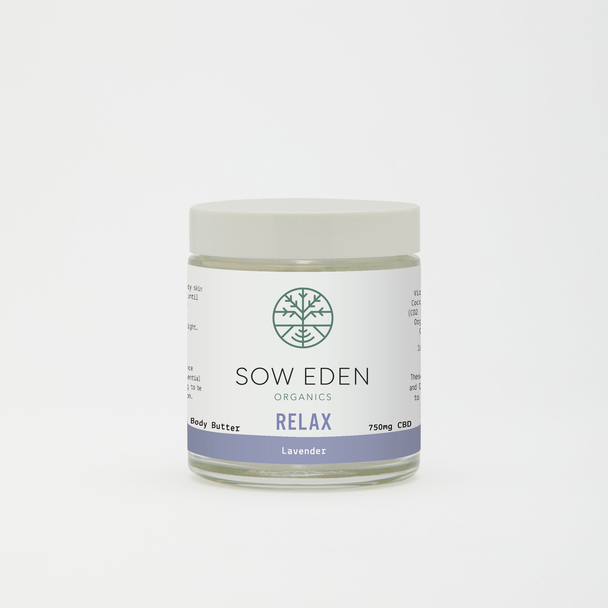 Organic Vegan CBD Relax Body Butter | Lavender by Sow Eden