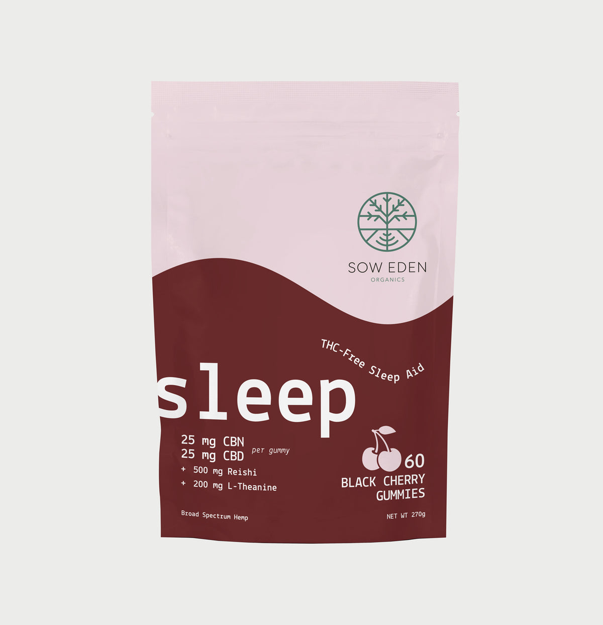 Zero THC Sleep Gummies | Black Cherry | CBN + CBD with Reishi &amp; L-Theanine