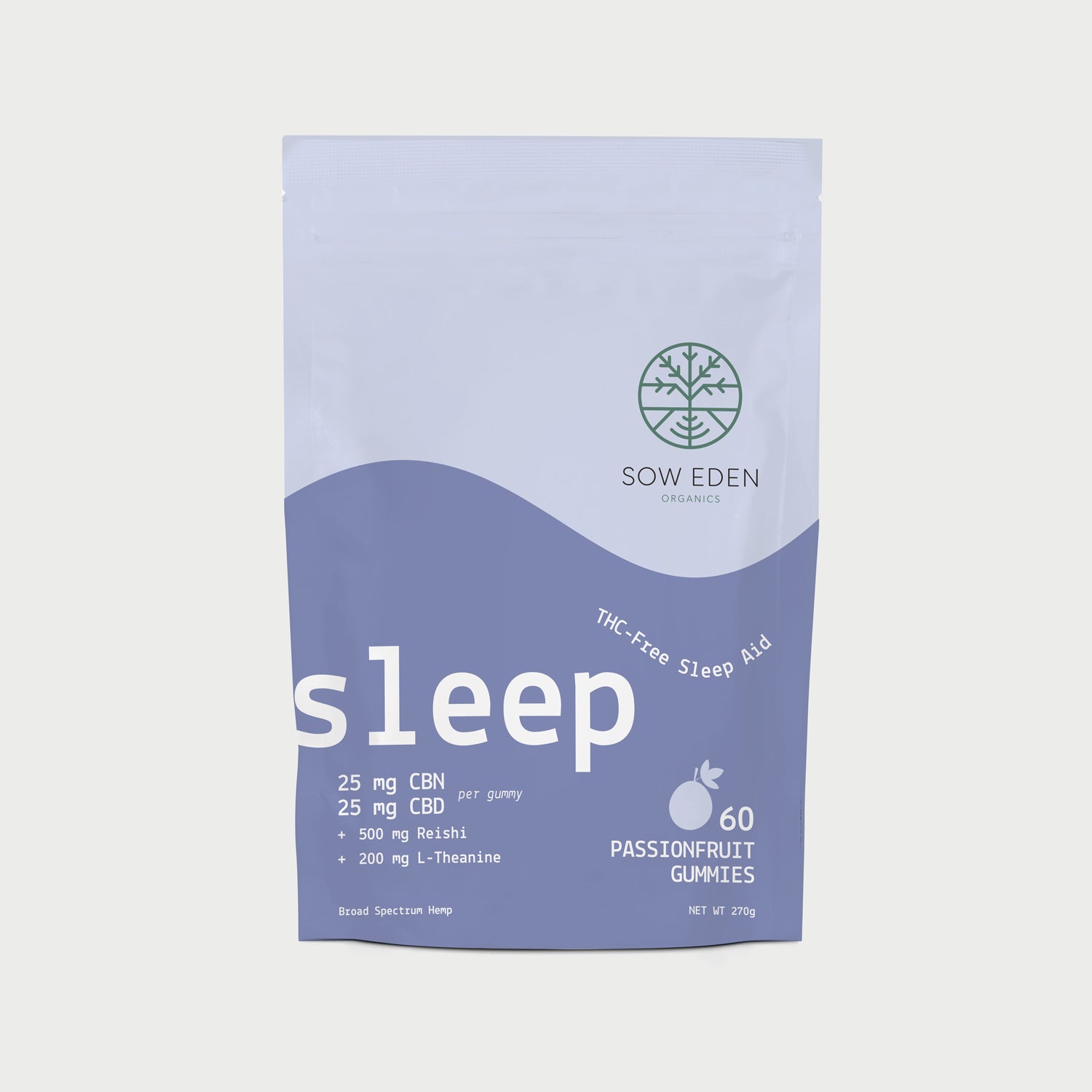 THC Free Sleep Vegan CBD Gummies | CBD + CBN and Reishi | Passionfruit | Sow Eden THC Free Sleep Vegan CBD Gummies | CBD + CBN and Reishi | Passionfruit | Sow Eden