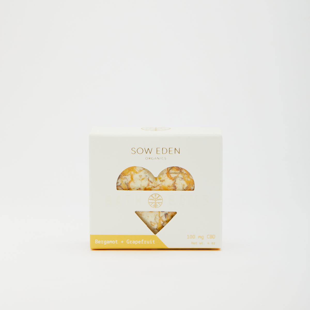 Organic Vegan CBD CBD Bath Bomb | Bergamot + Grapefruit by Sow Eden