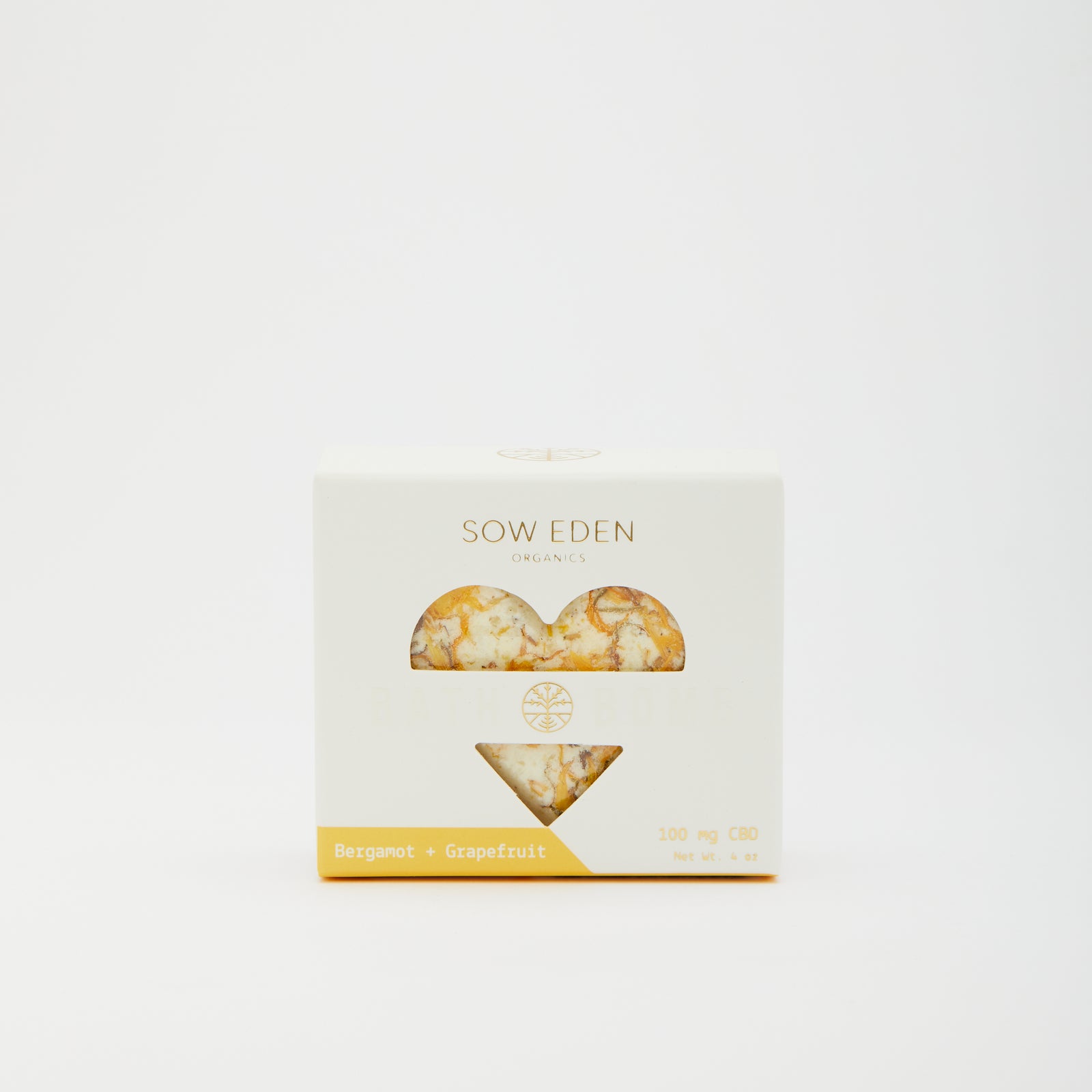 Organic Vegan CBD CBD Bath Bomb | Bergamot + Grapefruit by Sow Eden