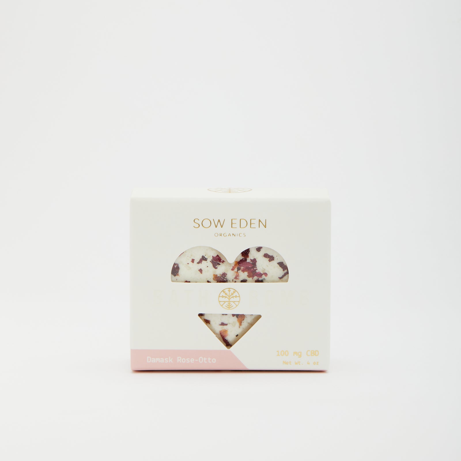 Organic Vegan CBD CBD Bath Bomb | Damask Rose by Sow Eden