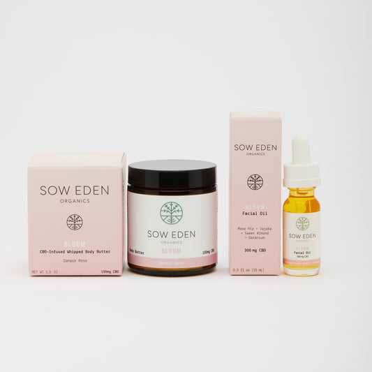 Organic Vegan CBD Bloom Collection Skincare Bundle by Sow Eden