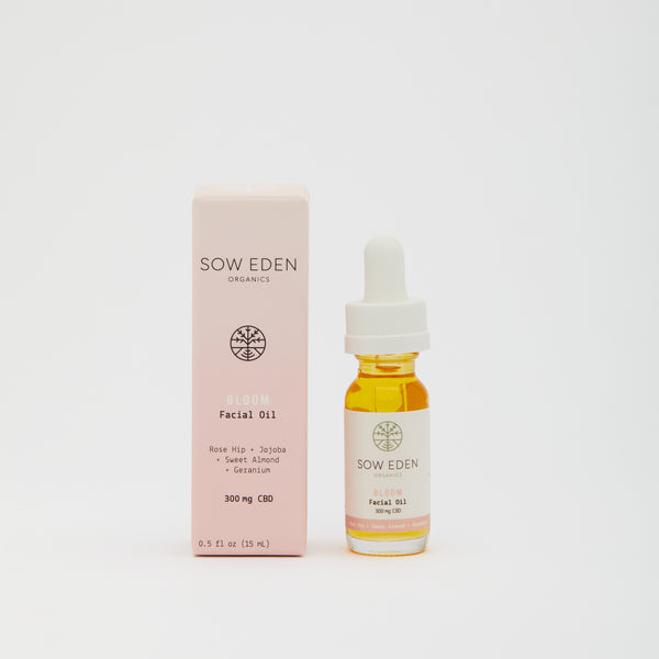 Organic Vegan CBD Bloom CBD Facial Oil | Rose Geranium by Sow Eden