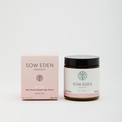 Organic Vegan CBD Bloom Whipped Body Butter | Damask Rose by Sow Eden