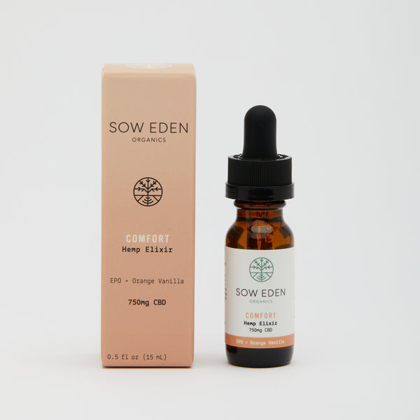 Organic Vegan CBD Comfort CBD Elixir | Evening Primrose + Orange Vanilla by Sow Eden