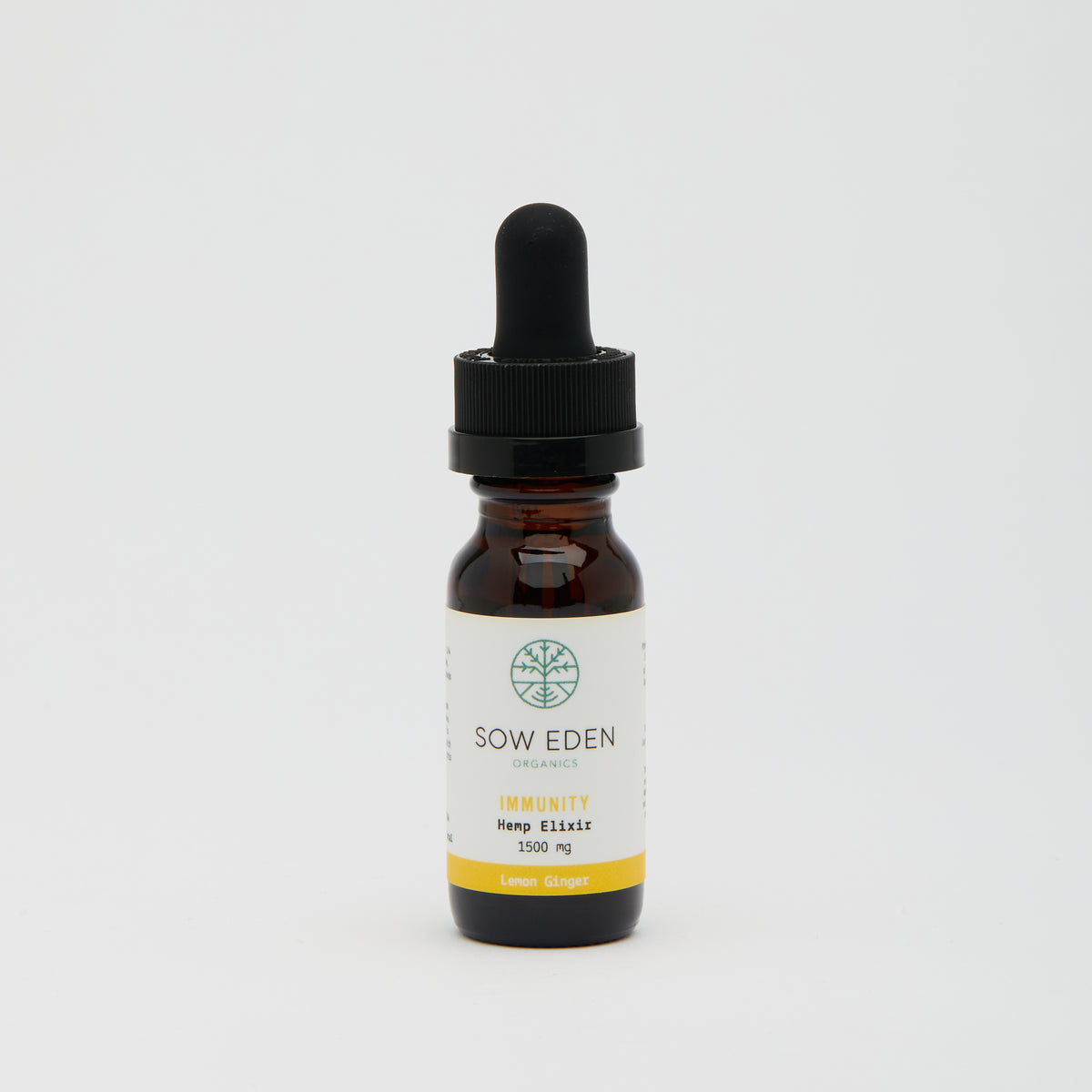 Organic Vegan CBD Immunity Elixir | Lemon Ginger + CBDA &amp; CBGA by Sow Eden