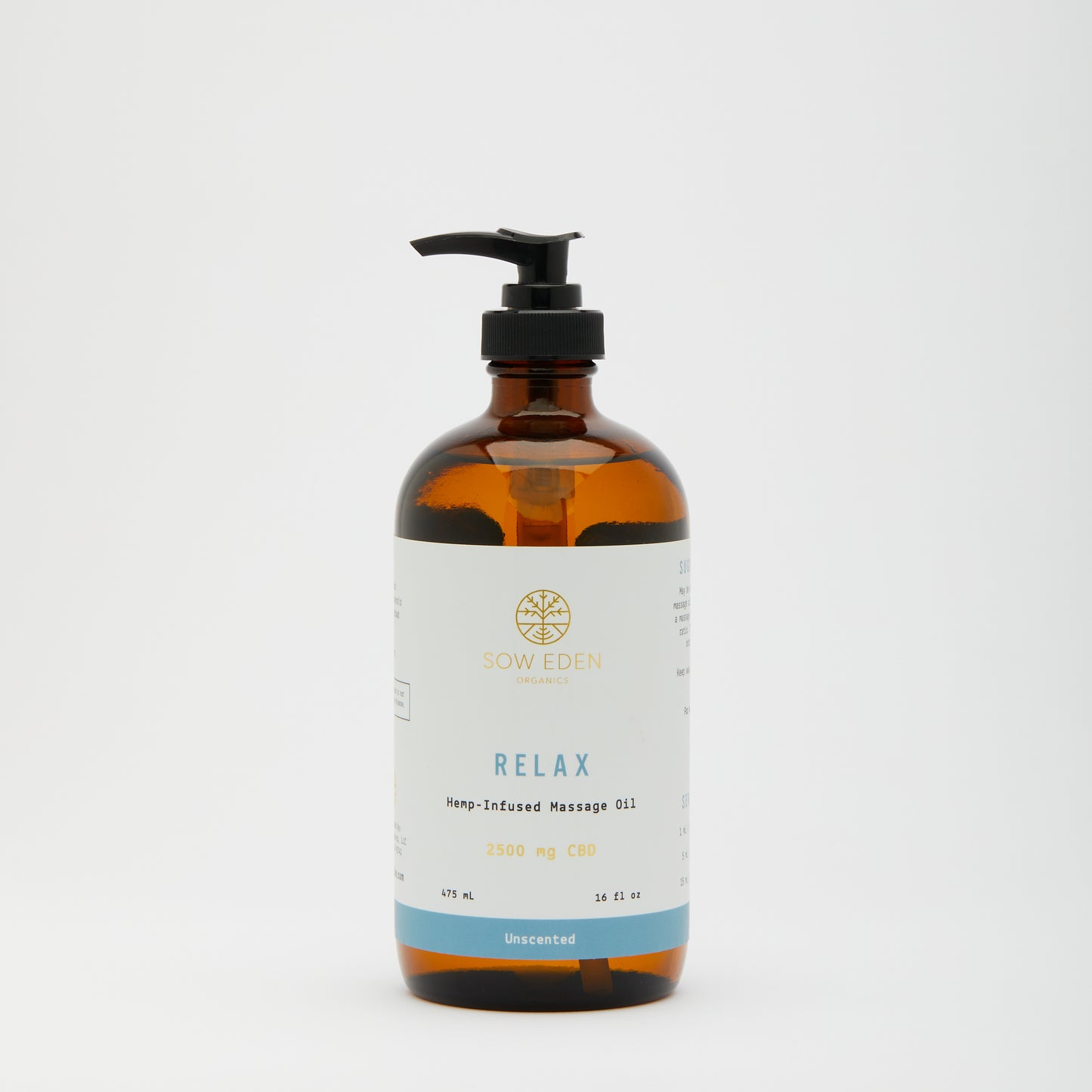 Organic Vegan CBD Relax Massage & Body Oil by Sow Eden