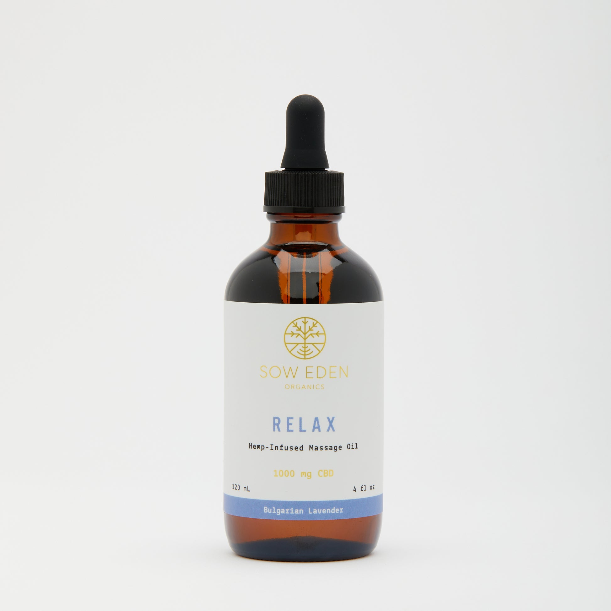 Organic Vegan CBD Relax Massage & Body Oil by Sow Eden