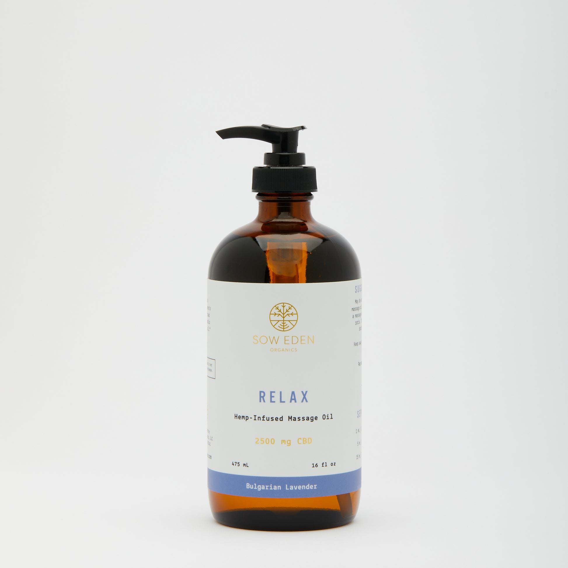 Organic Vegan CBD Relax Massage & Body Oil by Sow Eden