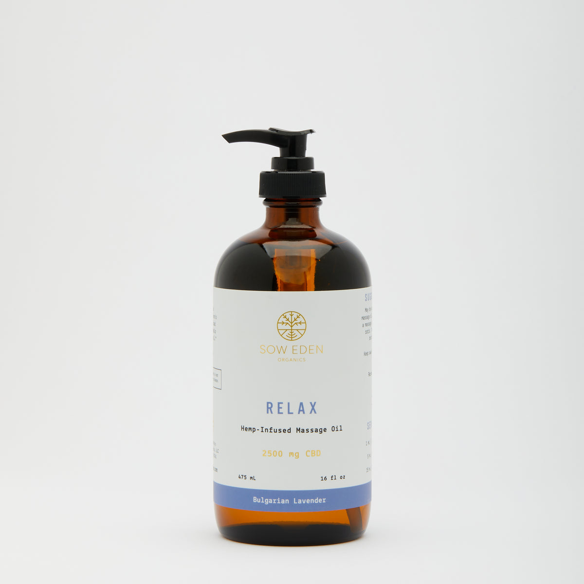 Organic Vegan CBD Relax Massage &amp; Body Oil by Sow Eden