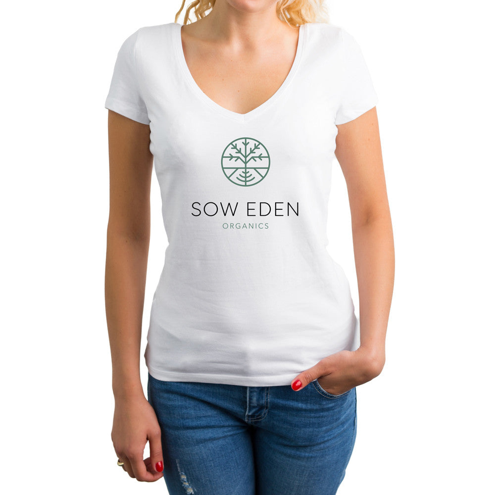 Organic Vegan CBD Sow Eden V-Neck Shirt by Sow Eden