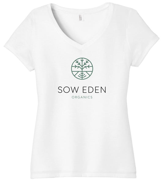 Organic Vegan CBD Sow Eden V-Neck Shirt by Sow Eden