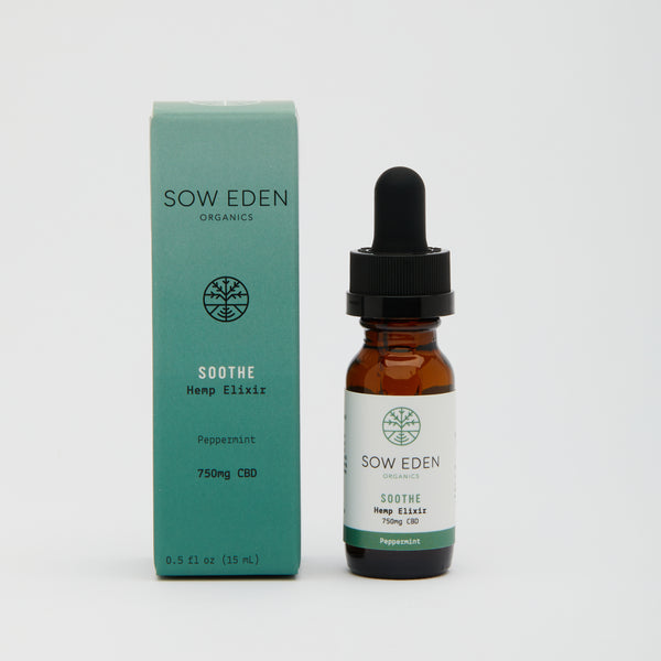 Organic Vegan CBD Soothe CBD Elixir | Peppermint by Sow Eden