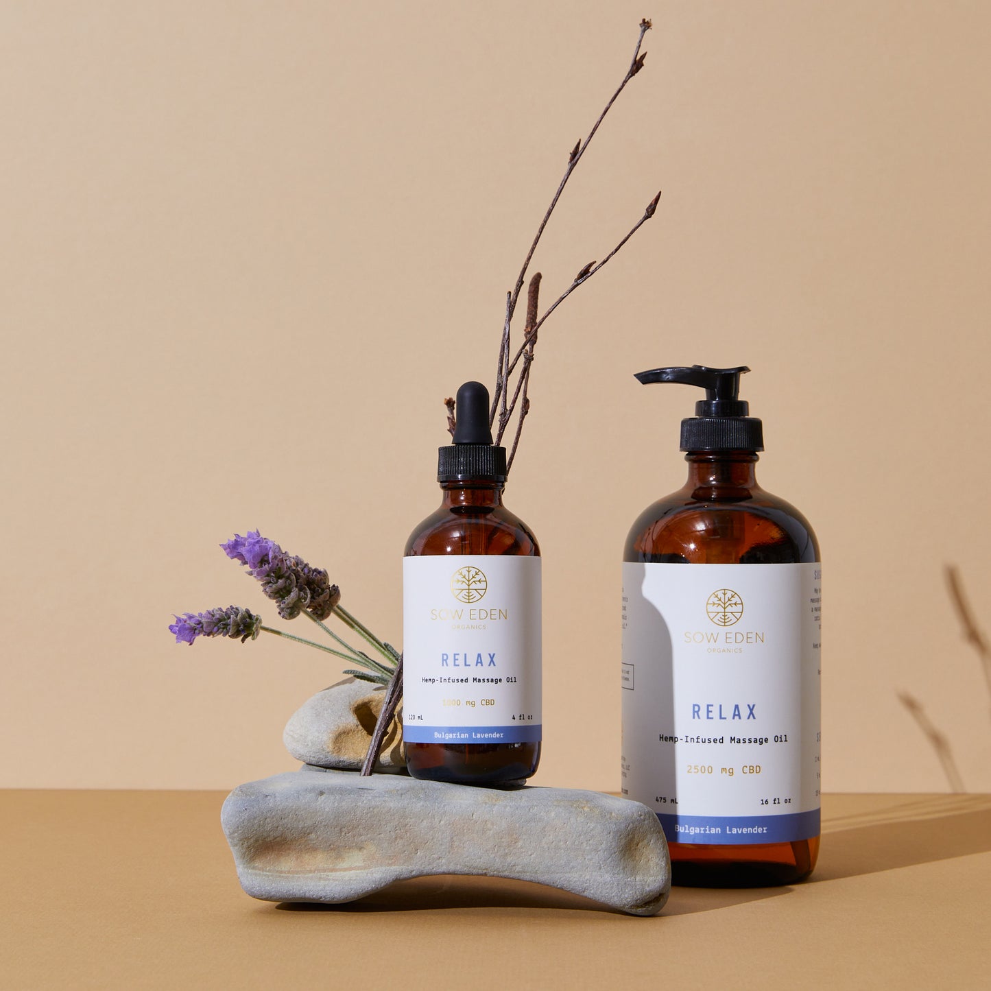 Organic Vegan CBD Relax Massage & Body Oil by Sow Eden