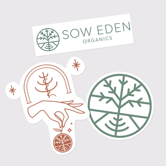 Organic Vegan CBD Sow Eden Stickers by Sow Eden